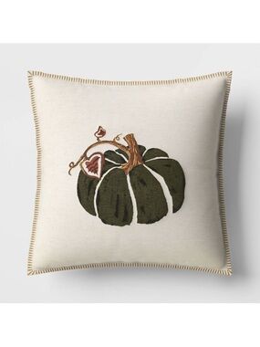 Threshold Green and Cream Pumpkin Pillow